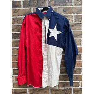 Panhandle Slim Western Shirt Texas Flag Patriotic Cowboy‎ Rancher Button Down M